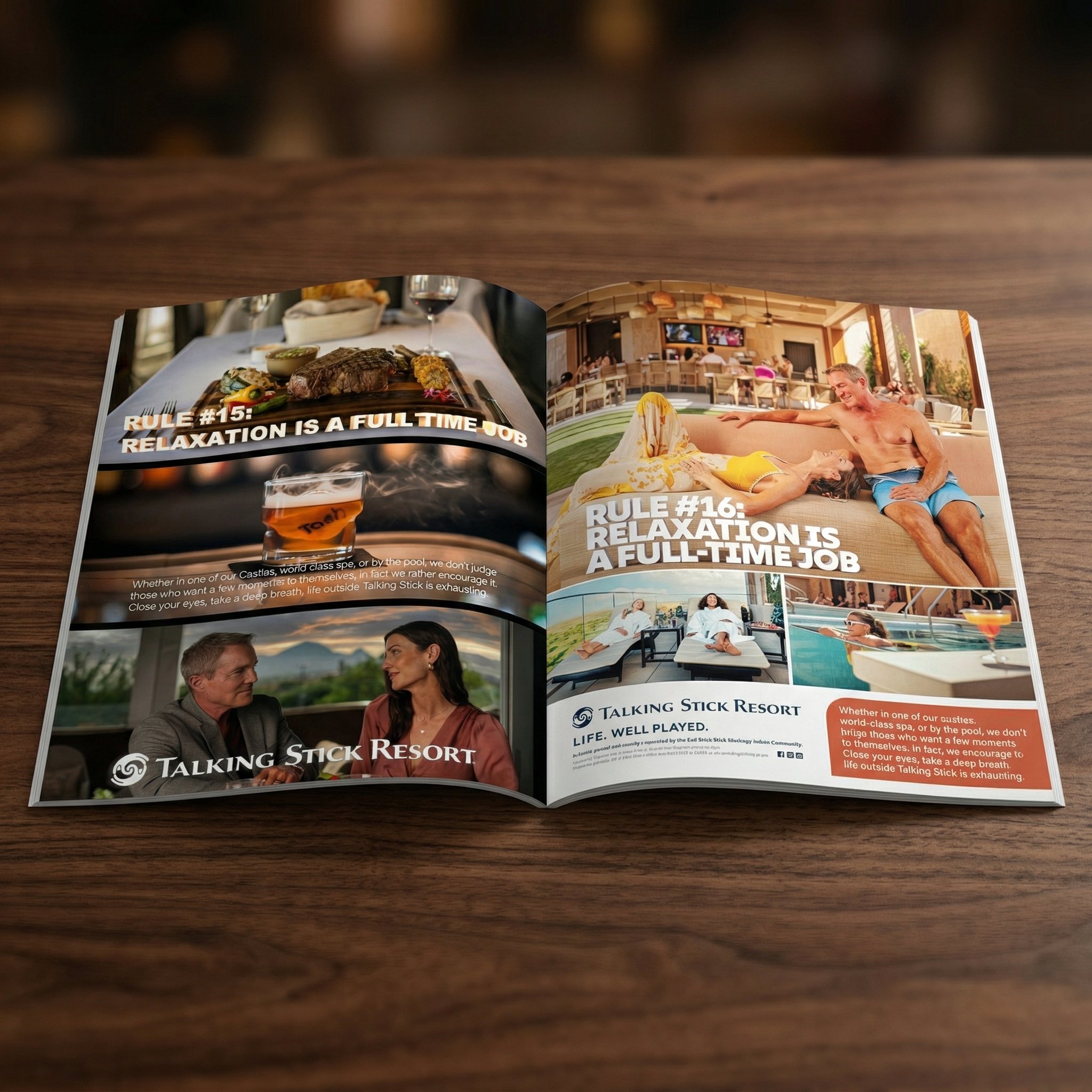Vendor-supplied resort print ad reimagined into a stronger, more flexible in-house template system.